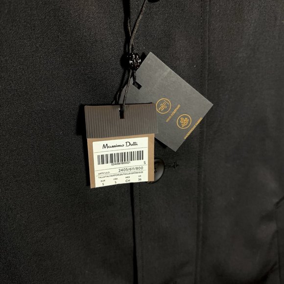 NWT Massimo Dutti Men's Trench Coat, Wool Blend, Waterproof - Picture 5 of 10